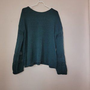 Knox Rose Dark Green Light-Weight Sweater Large